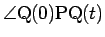 $\angle \mathrm{Q}(0)\mathrm{PQ}(t)$