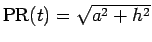 $\mathrm{PR}(t)=\sqrt{a^2+h^2}$