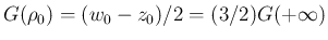 $G(\rho_0)=(w_0-z_0)/2 = (3/2)G(+\infty)$