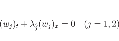 \begin{displaymath}
(w_j)_t+\lambda_{\hat{j}}(w_j)_x=0\hspace{1zw}(j=1,2)
\end{displaymath}