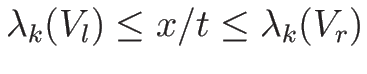 $\lambda_k(V_l)\leq x/t\leq \lambda_k(V_r)$